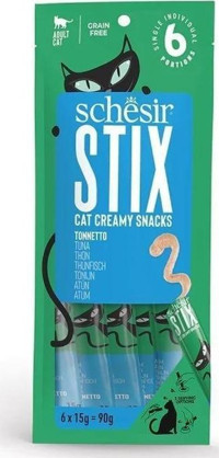 Schesir Stick Ton Balıklı Jöleli Yaş Kedi Maması 6x15 gr