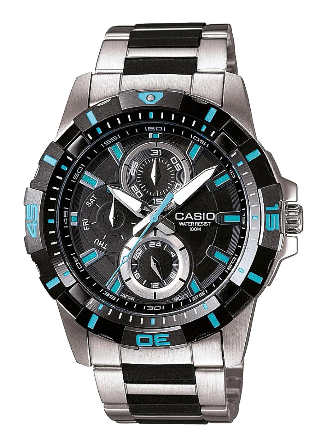 Casio MTD-1071D-1A1VDF Takvimli Gri-Siyah Çelik Kordon Analog Erkek Kol Saati