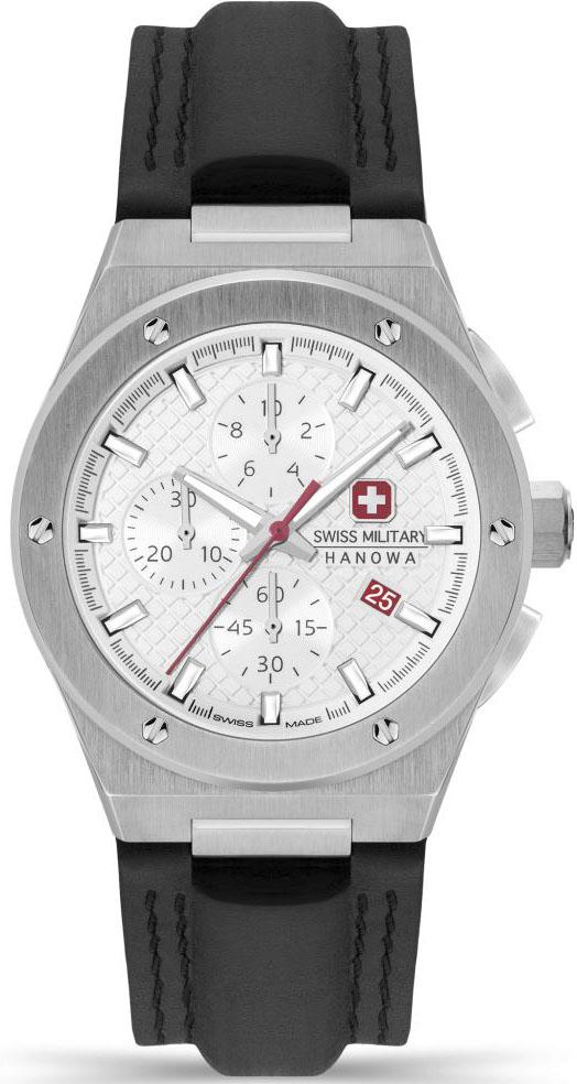 Swiss Military SMWGC2101701 Takvimli 45 mm Siyah Deri Kordon Analog Kol Saati