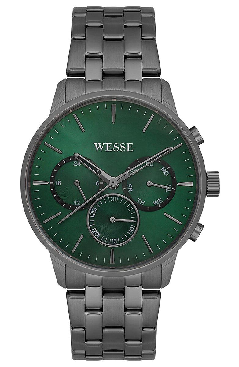 Wesse WWG205607 Pusulalı Takvimli 43 mm Füme Çelik Kordon Analog Erkek Kol Saati