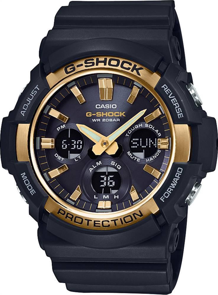 Casio GAS-100G-1ADR Takvimli 52.5 mm Siyah Çelik Kordon Analog Kol Saati