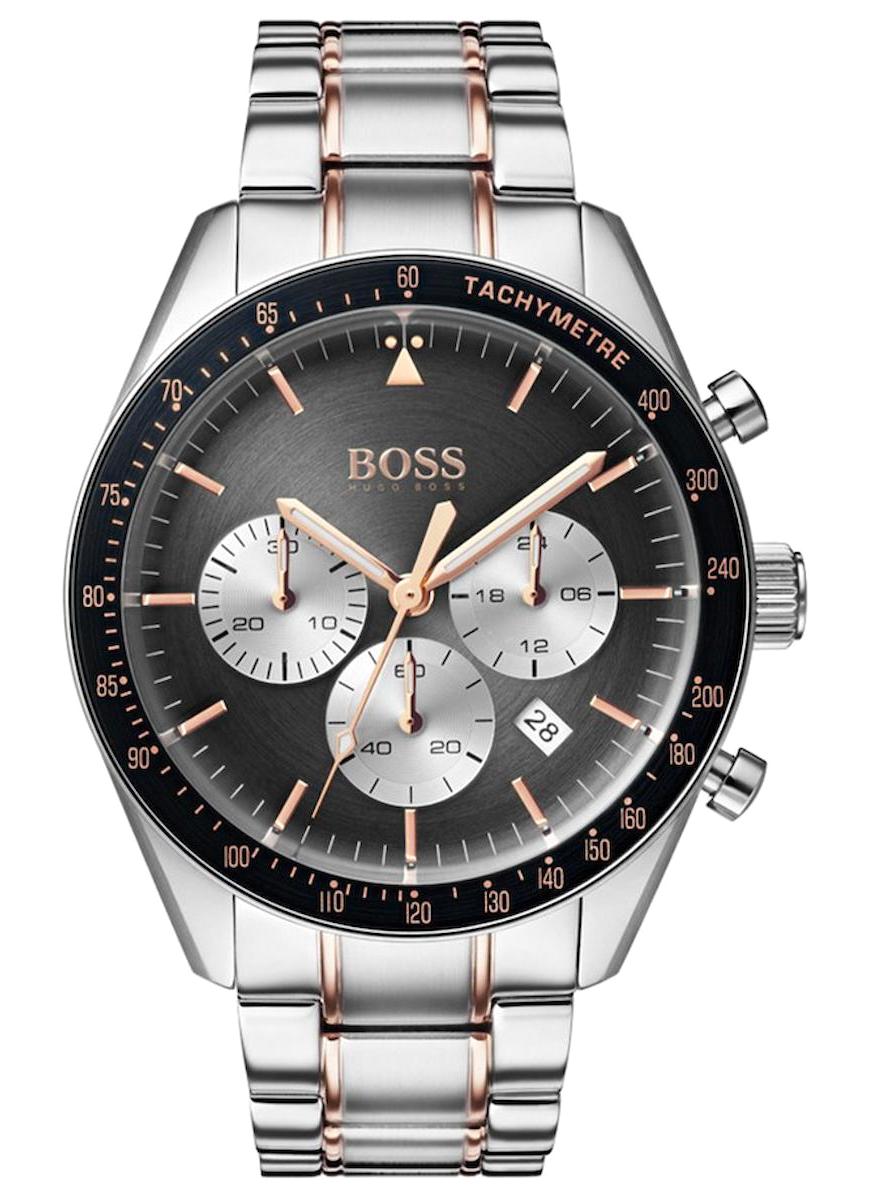 Hugo Boss HB1513634 Takvimli Gri-Rose Gold Çelik Kordon Analog Erkek Kol Saati