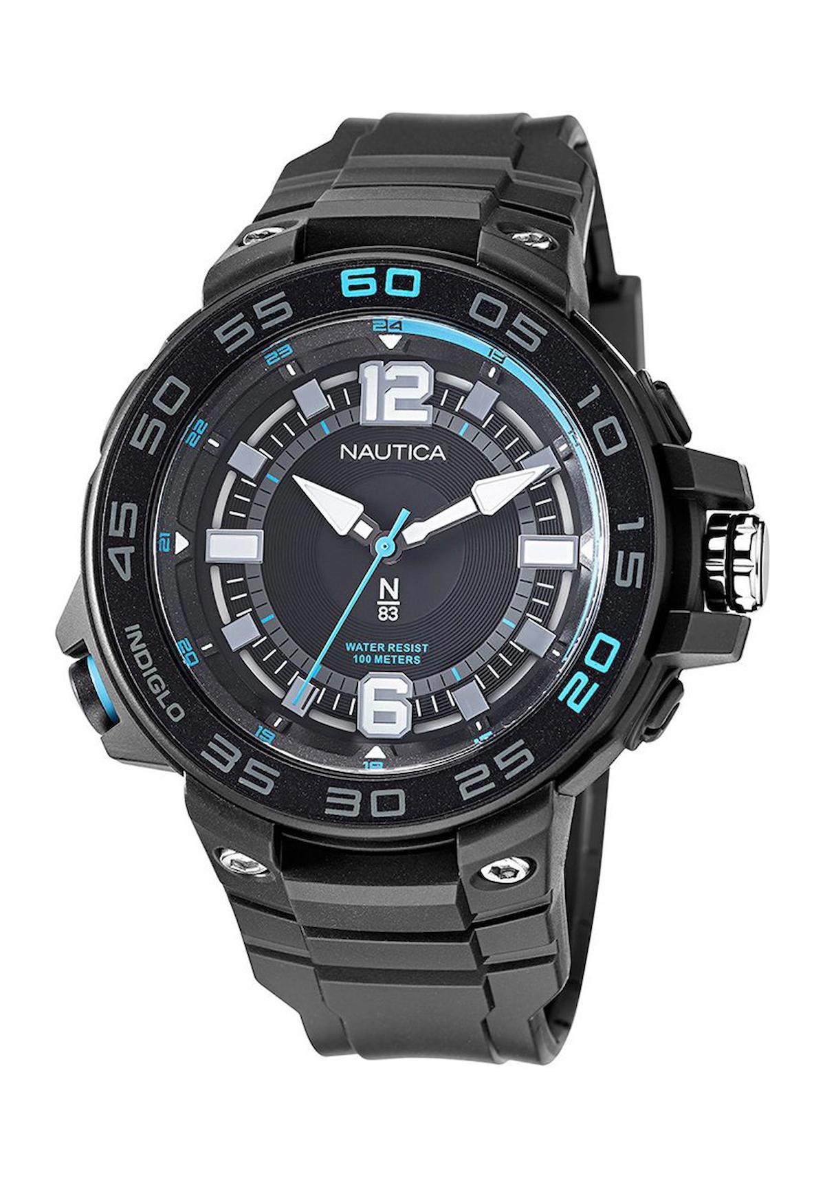 Nautica NAPCNF109 Takvimli 46 mm Siyah Silikon Kordon Analog Erkek Kol Saati