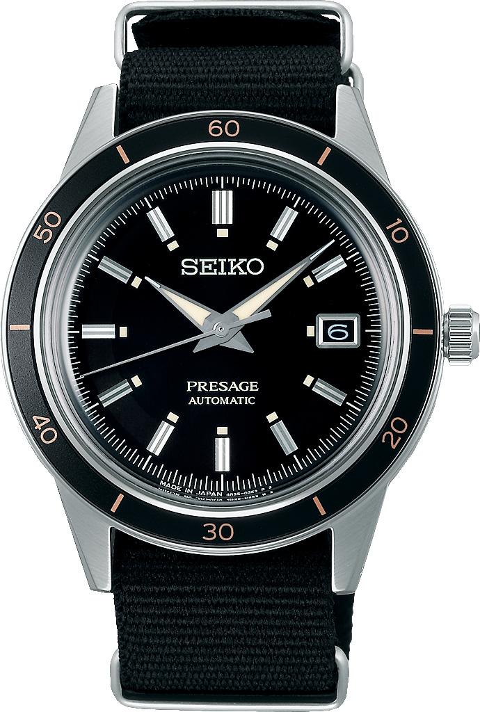 Seiko SRPG09J Takvimli 40.5 mm Siyah Kanvas Kordon Analog Kol Saati