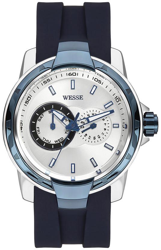 Wesse WWG201703 Pusulalı Takvimli 45 mm Lacivert Silikon Kordon Analog Kol Saati