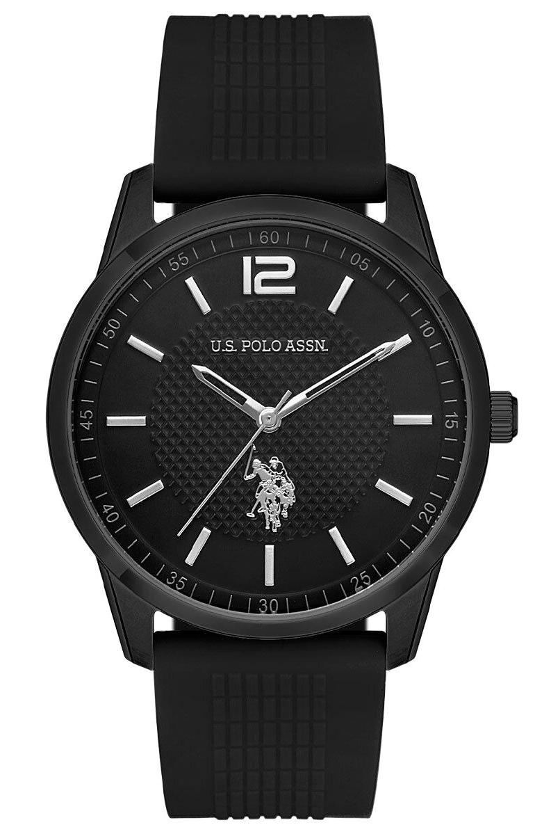 U.S. Polo Assn USPA1049-01 42 mm Siyah Silikon Kordon Analog Erkek Kol Saati