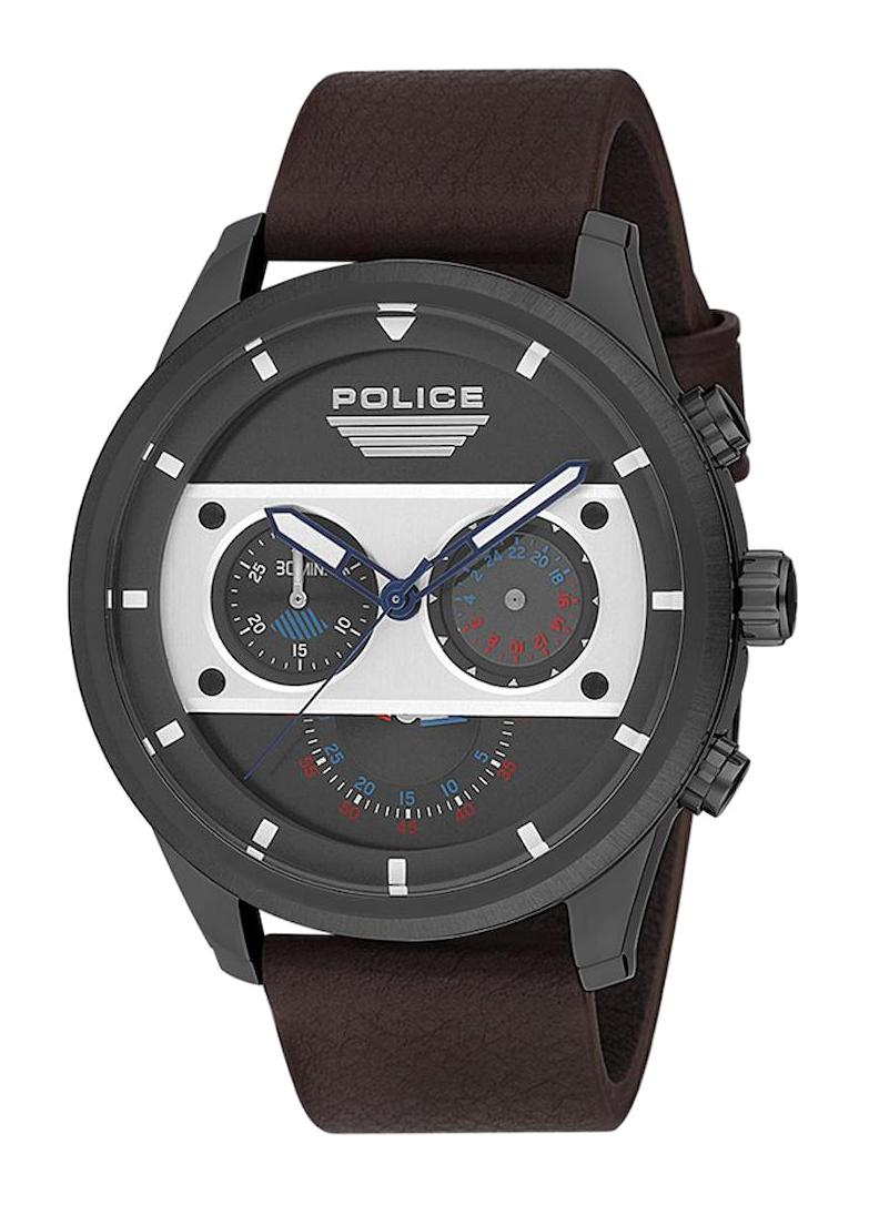 Police PL.15411JSU-61 Takvimli 49 mm Kahverengi Deri Kordon Analog Erkek Kol Saati