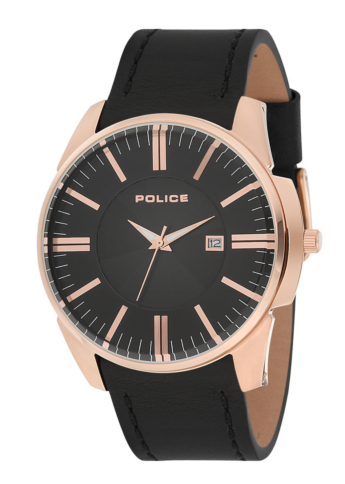 Police PL.14384JSR-03 Takvimli 46 mm Siyah Deri Kordon Analog Erkek Kol Saati