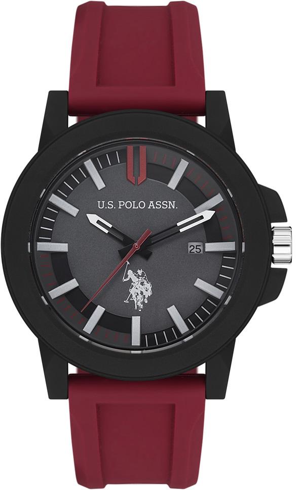 U.S. Polo Assn USPA1029-03 Takvimli 44 mm Bordo Silikon Kordon Analog Erkek Kol Saati