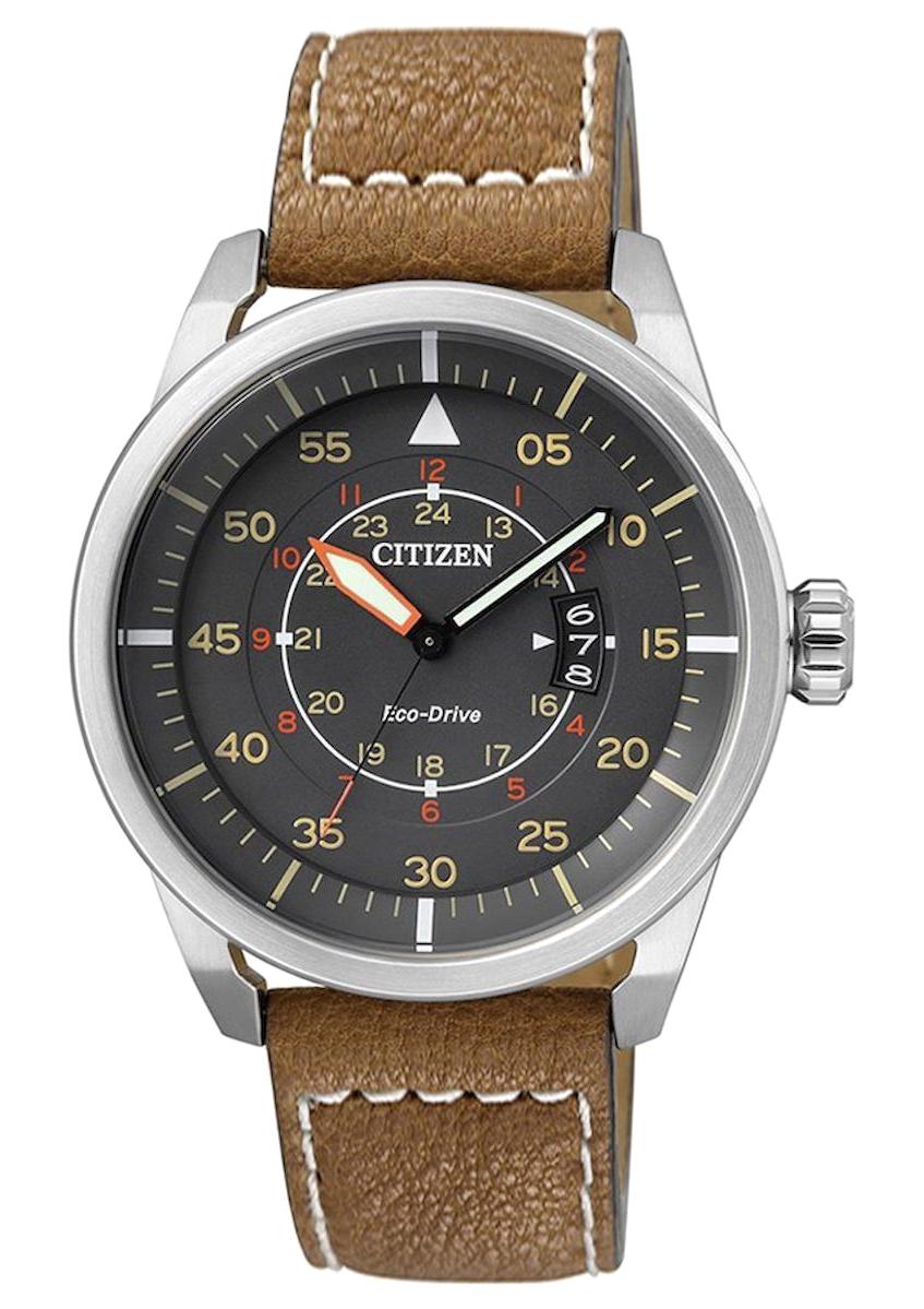 Citizen AW1360-12H Takvimli 45 mm Kahverengi Deri Kordon Analog Erkek Kol Saati