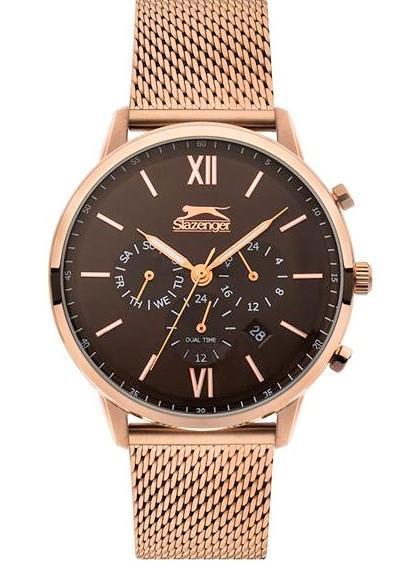 Slazenger SL.09.1737.2.05 Takvimli 45 mm Rose Gold Çelik Kordon Analog Erkek Kol Saati