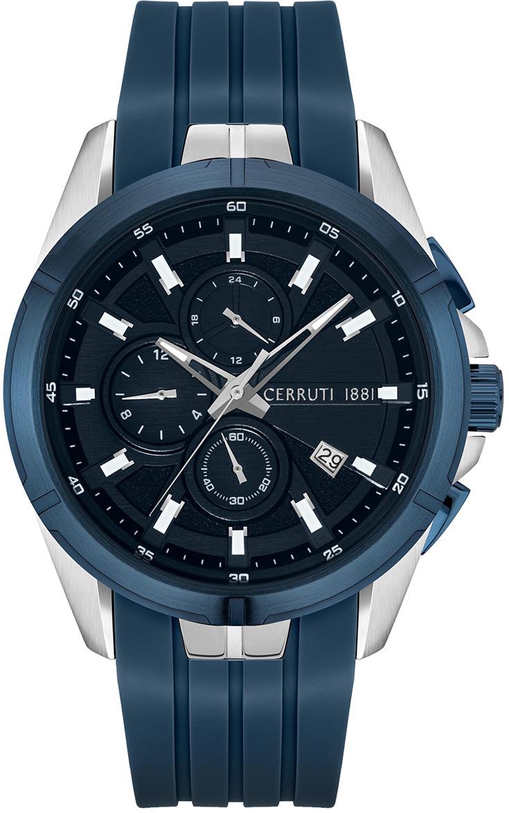 Cerruti 1881 CIWGQ2108801 Takvimli 44 mm Lacivert Silikon Kordon Analog Erkek Kol Saati