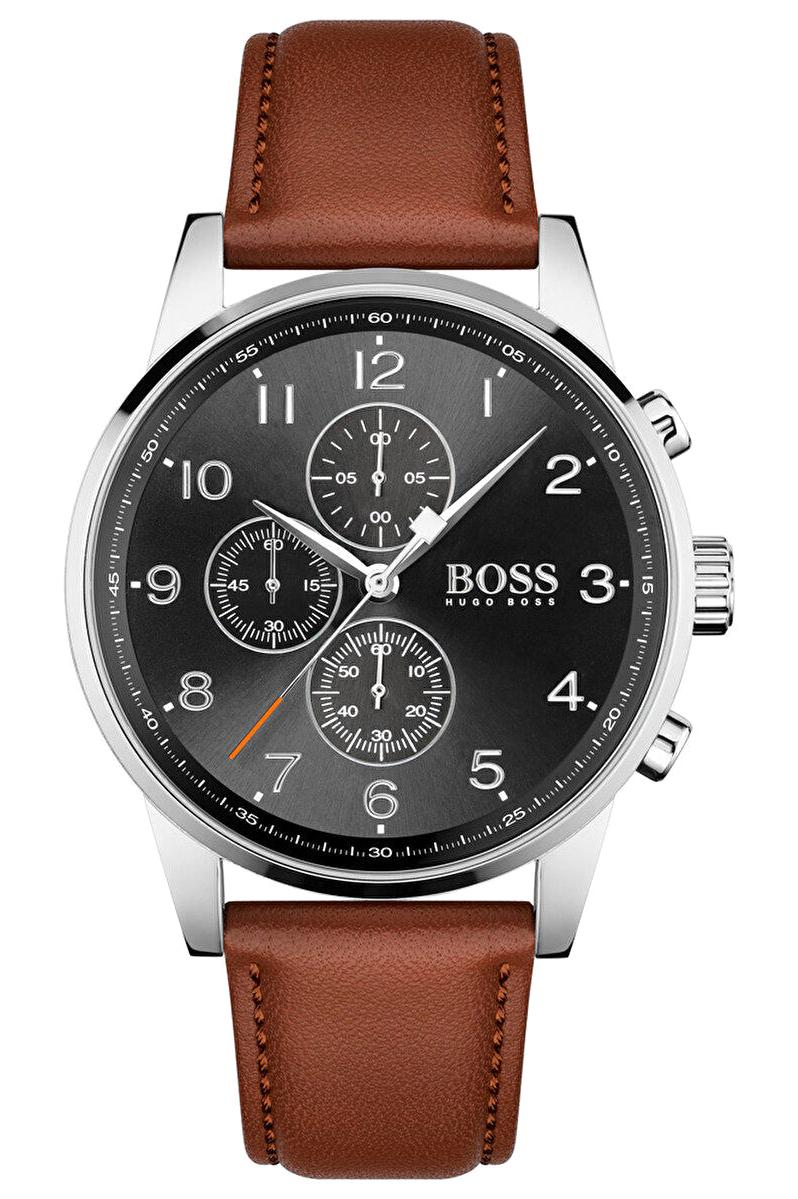 Boss Watches HB1513812 Takvimli 44 mm Kahverengi Deri Kordon Analog Erkek Kol Saati