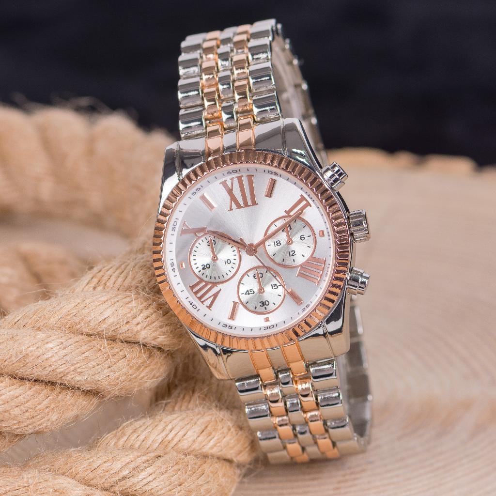 Saattino ST-303992 Takvimli 38 mm Gri-Rose Gold Çelik Kordon Analog Erkek Kol Saati