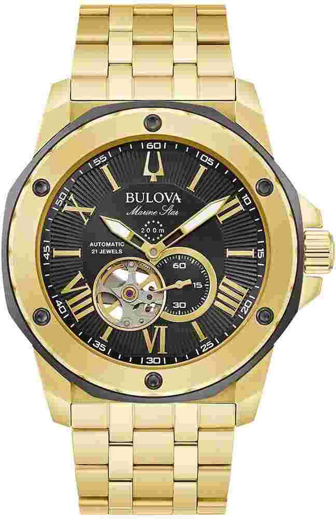 Bulova 98A273 45 mm Altın Çelik Kordon Analog Kol Saati