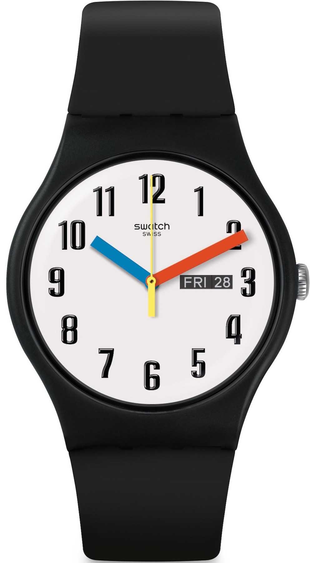 Swatch SUOB728 Takvimli 44 mm Siyah Silikon Kordon Analog Erkek Kol Saati