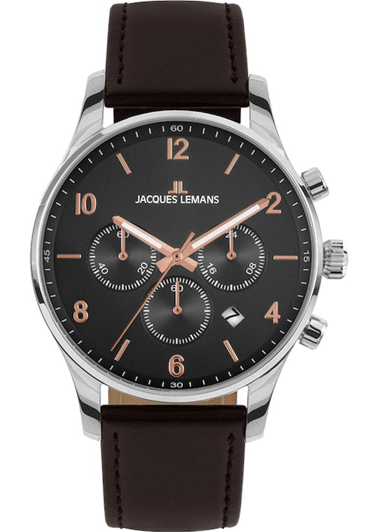 Jacques Lemans LONDON 1-2126F Takvimli 42 mm Kahverengi Çelik Kordon Analog Erkek Kol Saati