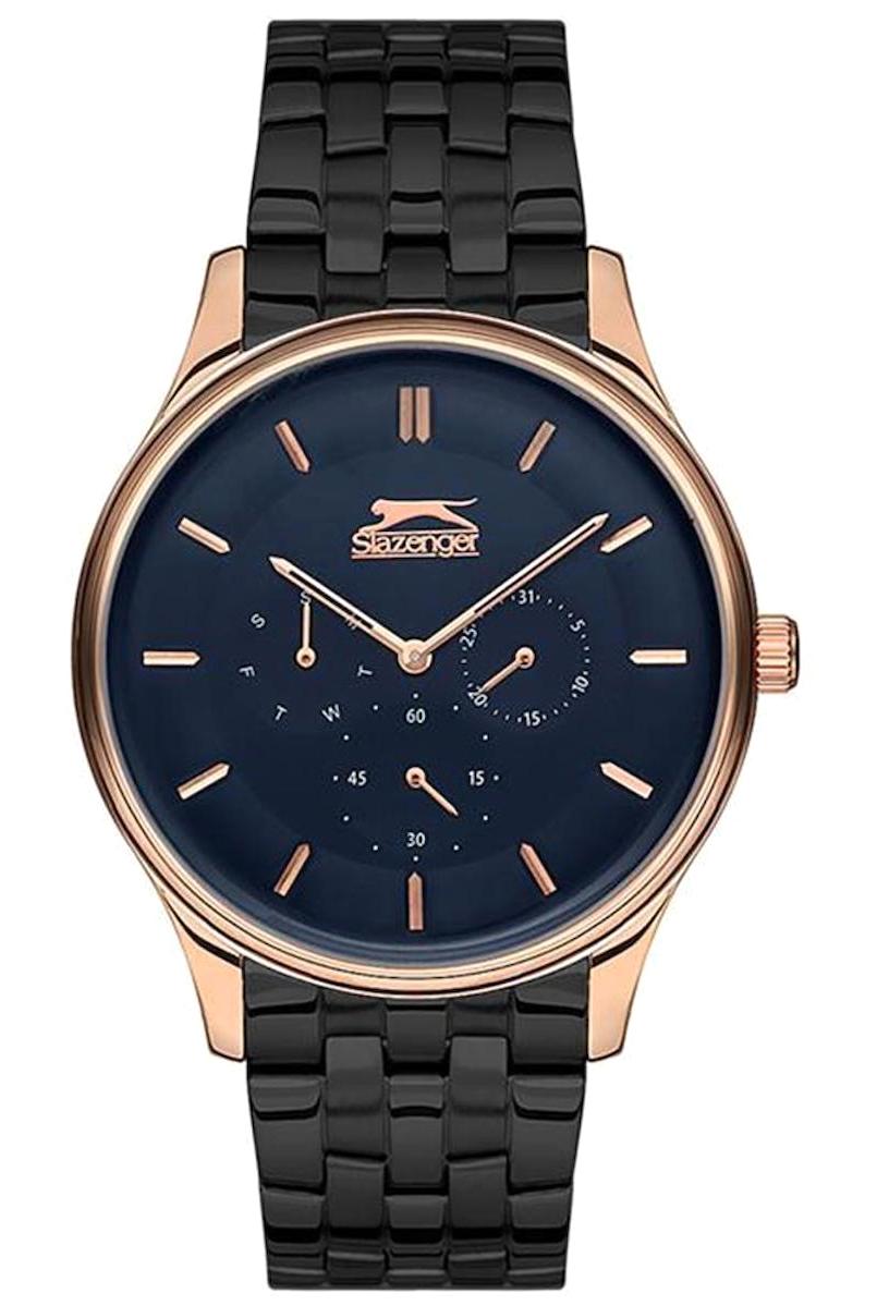 Slazenger SL.09.1589.2.03 Takvimli 44 mm Siyah Çelik Kordon Analog Kol Saati