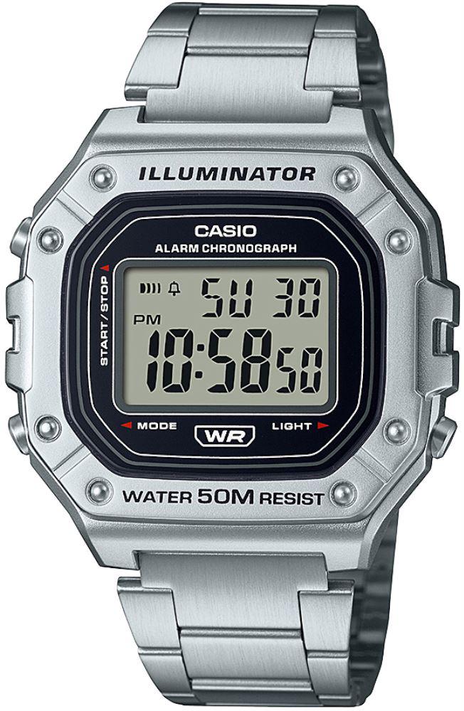 Casio W-218HD-1AVDF Takvimli 43 mm Çelik Kordon Dijital Erkek Kol Saati