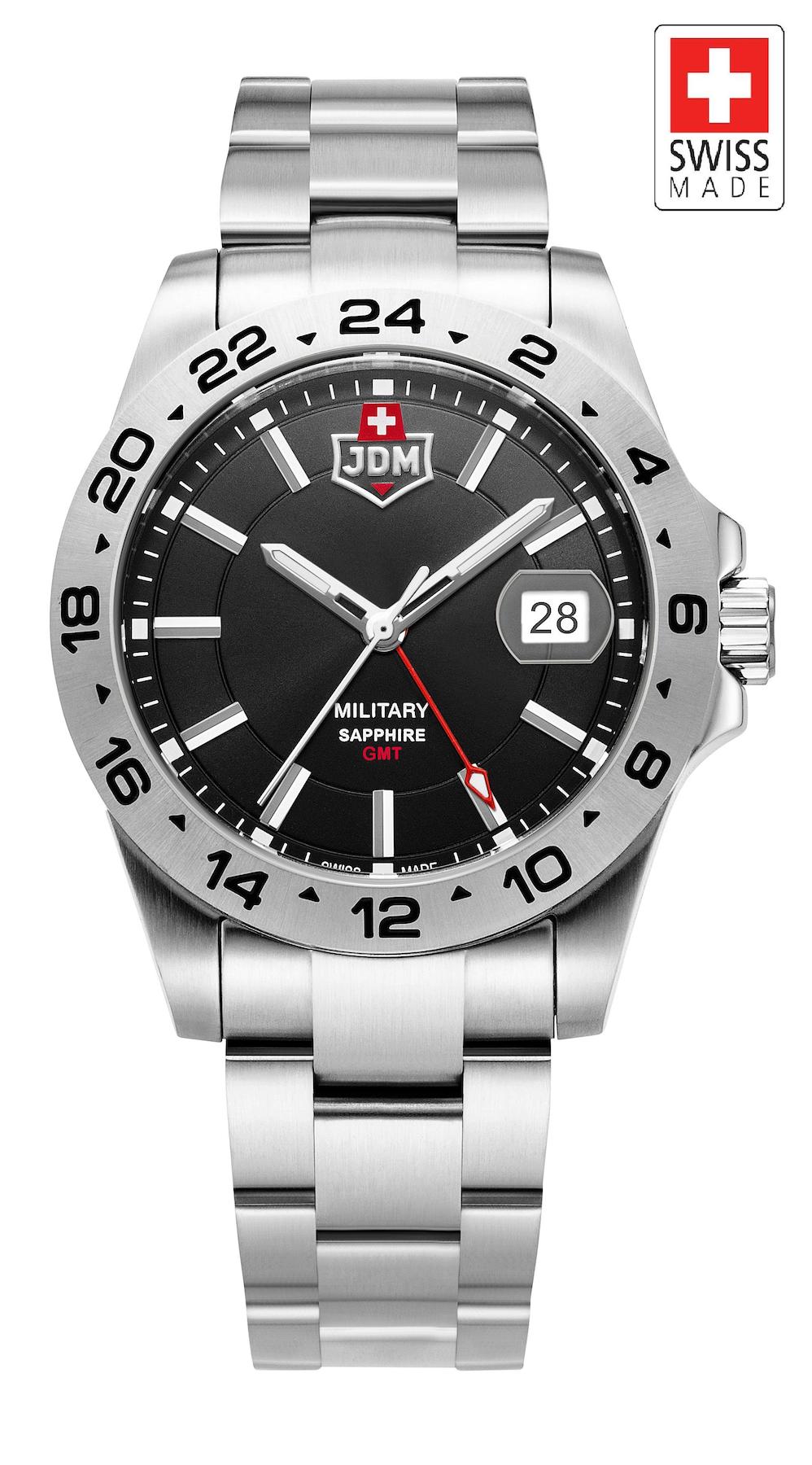 Jdm Military Sapphire JDM-WG018-02 Takvimli 45 mm Çelik Kordon Analog Erkek Kol Saati