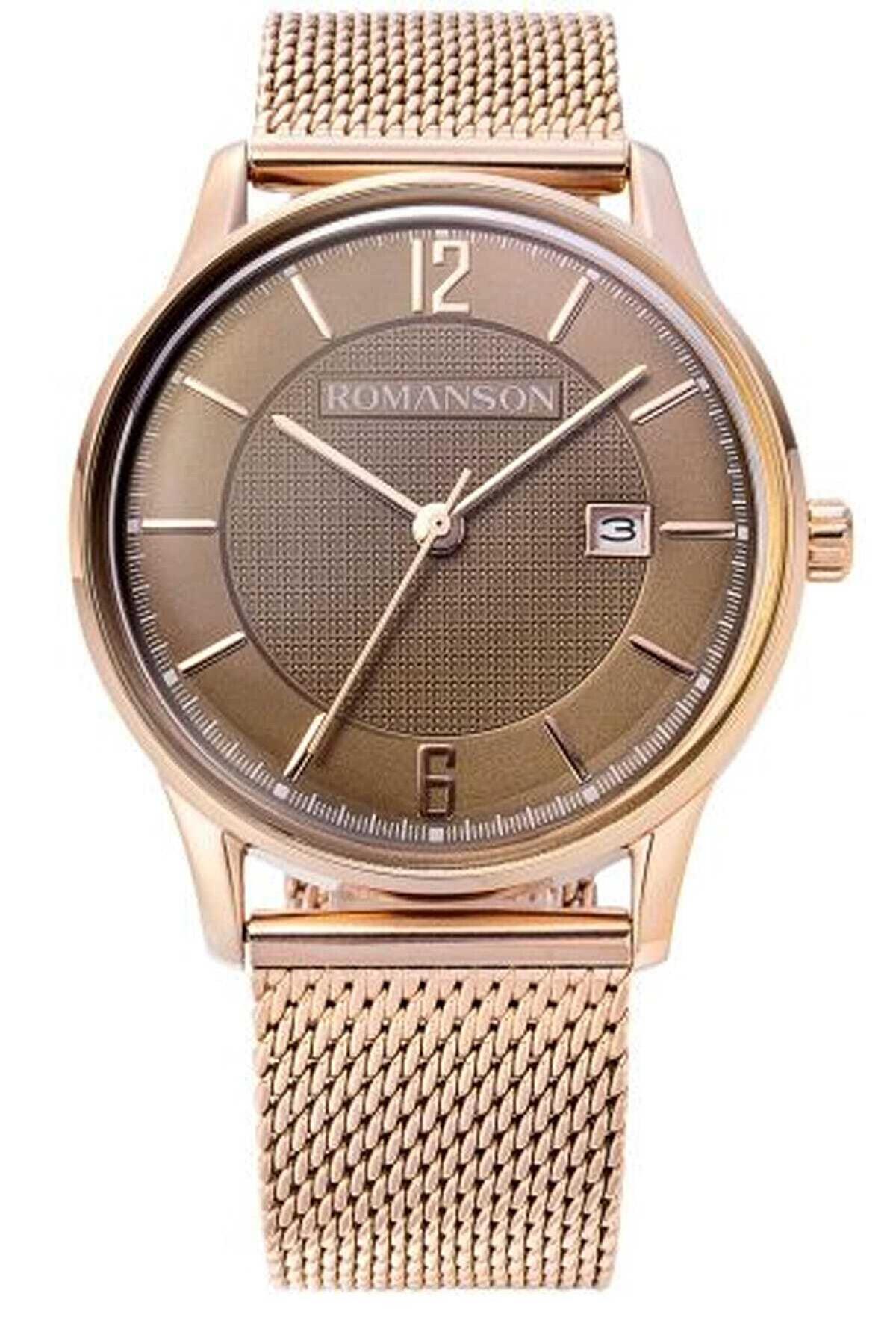 Romanson TM8A40MMRRAB6R Takvimli Rose Gold Çelik Kordon Analog Erkek Kol Saati