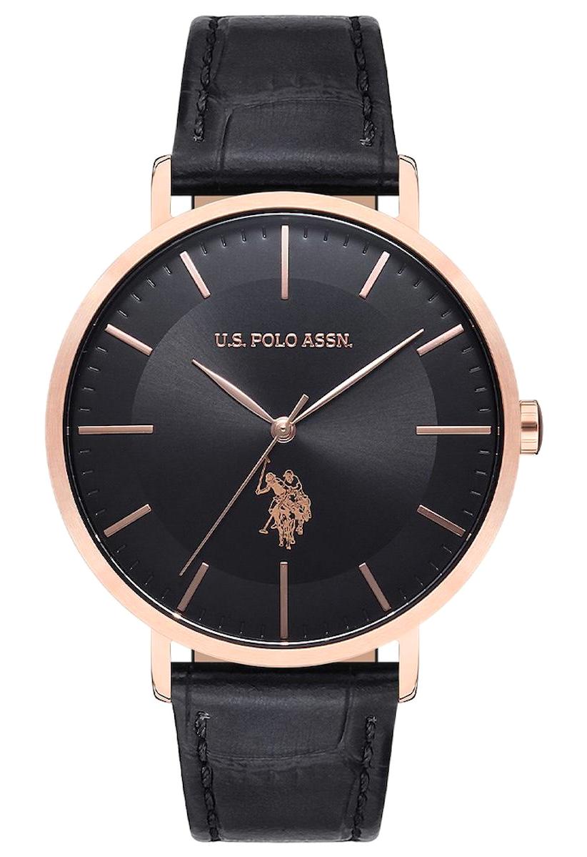 U.S. Polo Assn USPA1007-02 41 mm Siyah Deri Kordon Analog Erkek Kol Saati