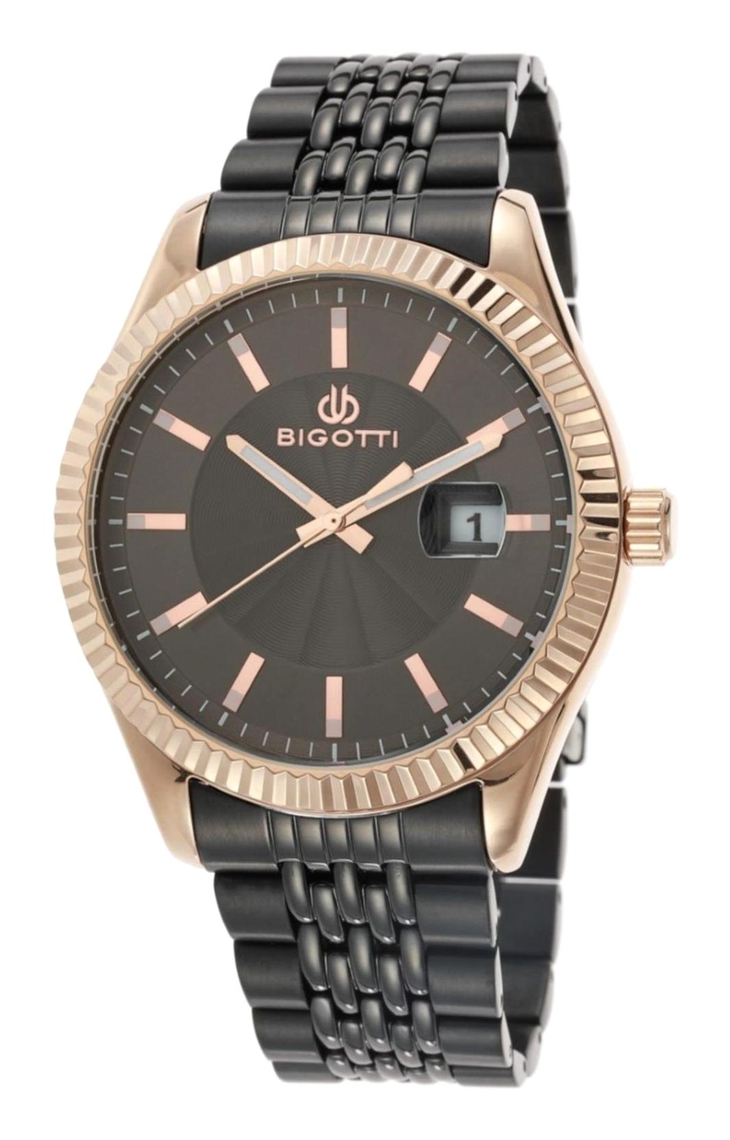 Bigotti BG.1.10078.3 Takvimli 44 mm Siyah Çelik Kordon Analog Erkek Kol Saati