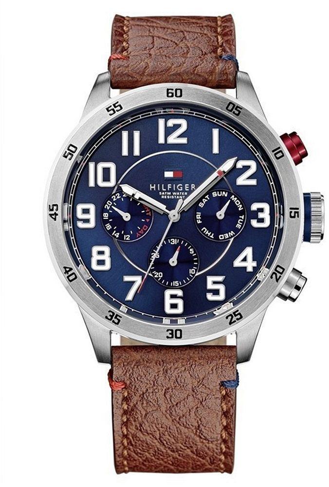 Tommy Hilfiger TH1791066 Takvimli 44 mm Kahverengi Deri Kordon Analog Erkek Kol Saati