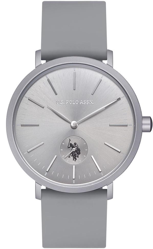 U.S. Polo Assn USPA1002-03 42 mm Gri Silikon Kordon Analog Erkek Kol Saati