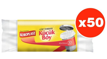 Koroplast Güçlü Küçük Boy 40x50 cm Çöp Poşeti 1500 Adet Beyaz