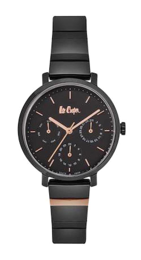 Lee Cooper LC06894.650 40 mm Siyah Metal Kordon Analog Kadın Kol Saati