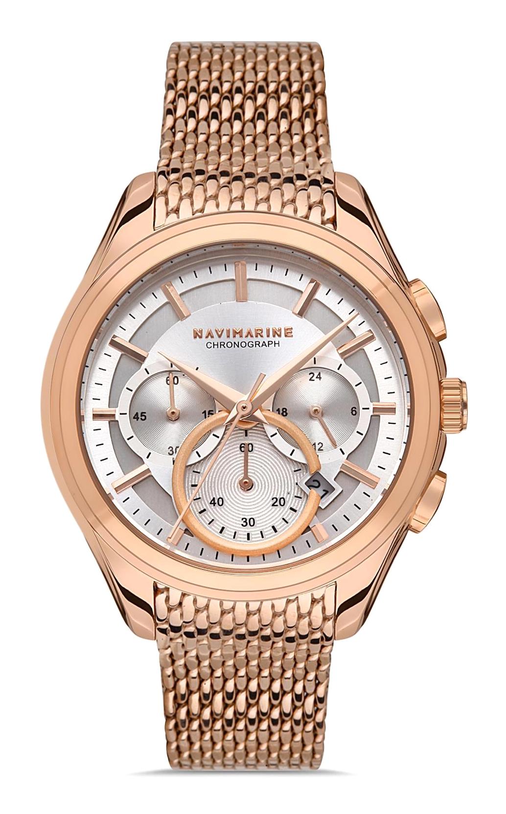 Navimarine NM030 Takvimli 31-35 mm Rose Gold Hasır Kordon Analog Kadın Kol Saati