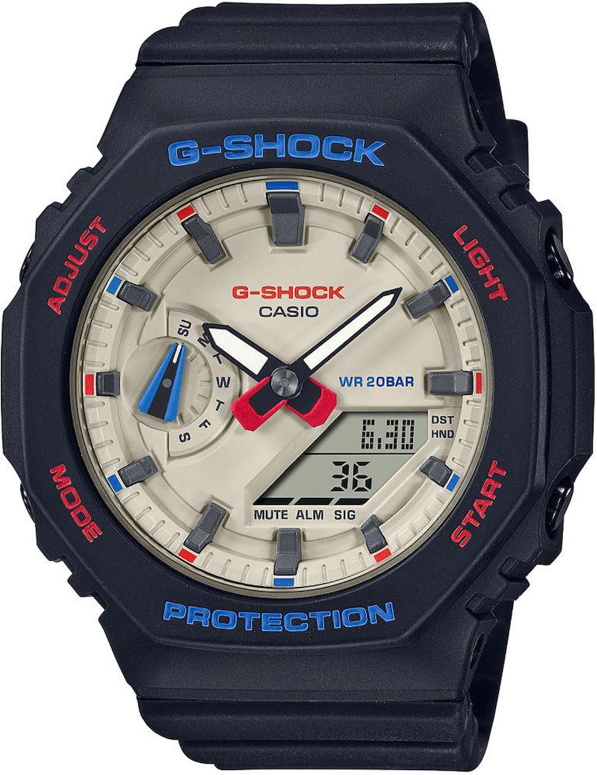 Casio G-Shock GMA-S2100WT-1ADR Takvimli 42 mm Siyah Çelik Kordon Analog Erkek Kol Saati