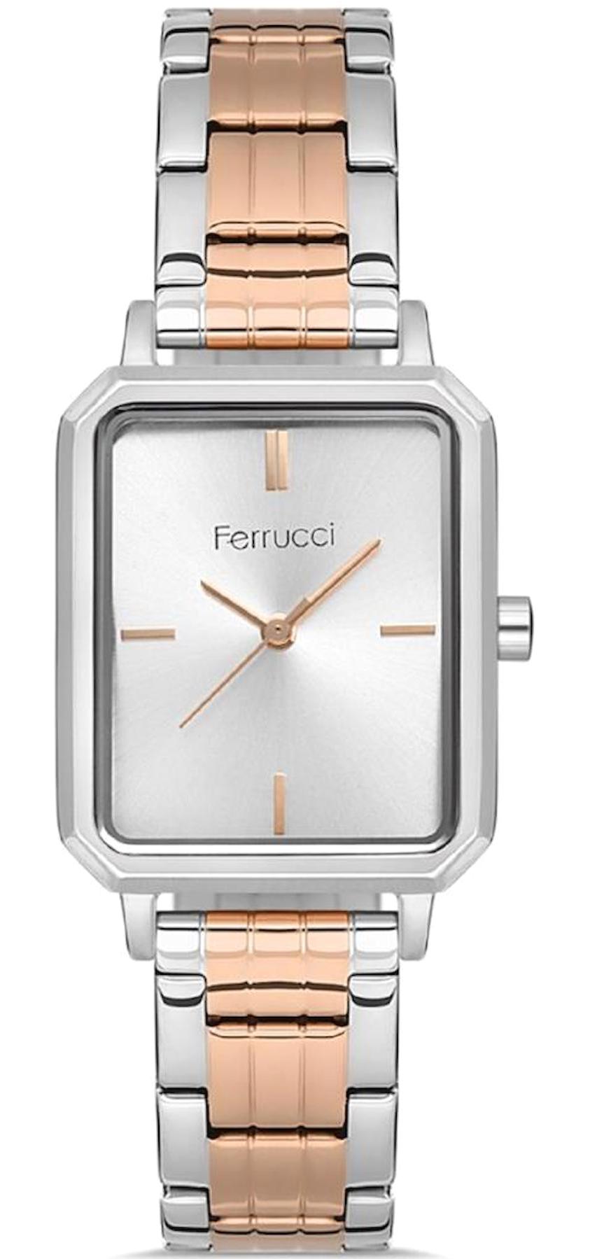 Ferrucci FRC.13601M.06 35 mm Gri-Rose Gold Çelik Kordon Analog Kadın Kol Saati