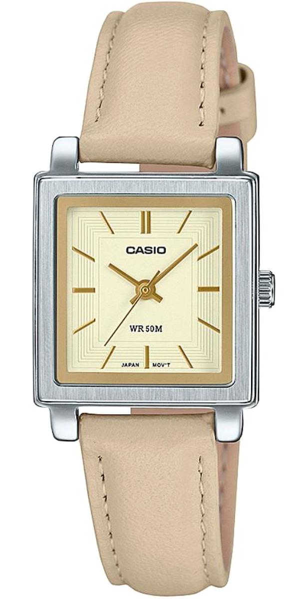 Casio LTP-E176L-5AVDF 23 mm Krem Deri Kordon Analog Kadın Kol Saati