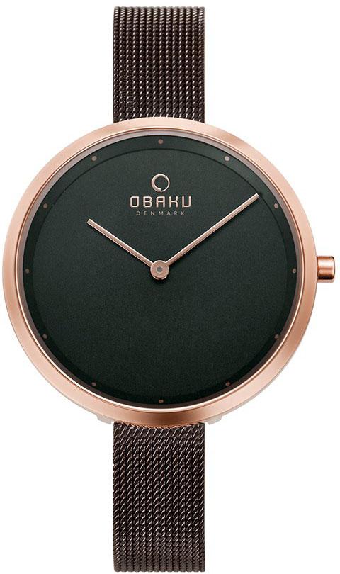 Obaku Denmark V227LXVNMN1 34 mm Kahverengi Çelik Kordon Analog Kadın Kol Saati