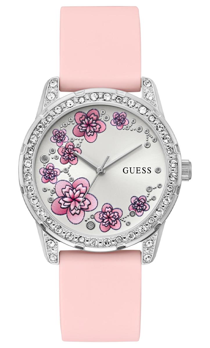 Guess GUU1399L1M 40 mm Pembe Silikon Kordon Analog Kadın Kol Saati