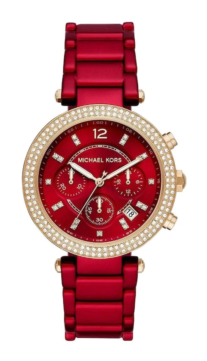 Michael Kors MK6805 Takvimli 39 mm Kırmızı Çelik Kordon Analog Kadın Kol Saati