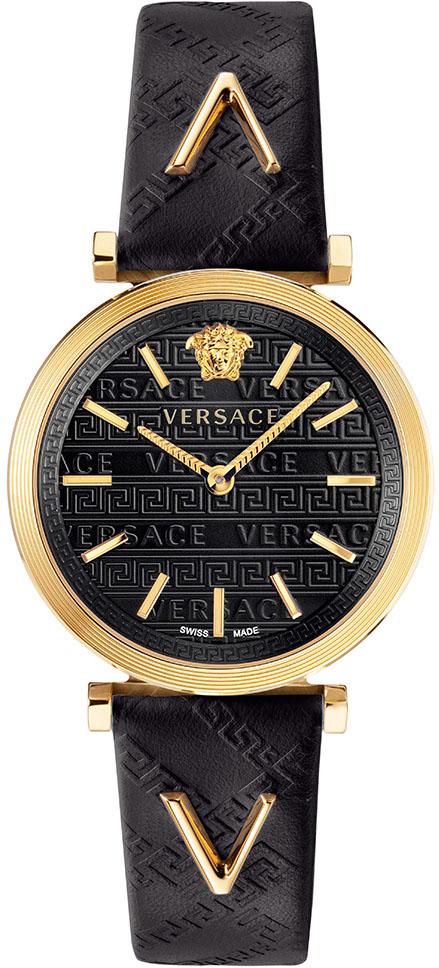 Versace VRSCVELS00619 37 mm Siyah Deri Kordon Analog Kadın Kol Saati