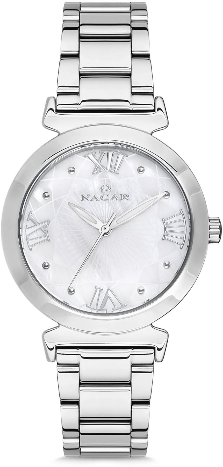 Nacar 33-396916-AWM 34 mm Gri Metal Kordon Analog Kadın Kol Saati