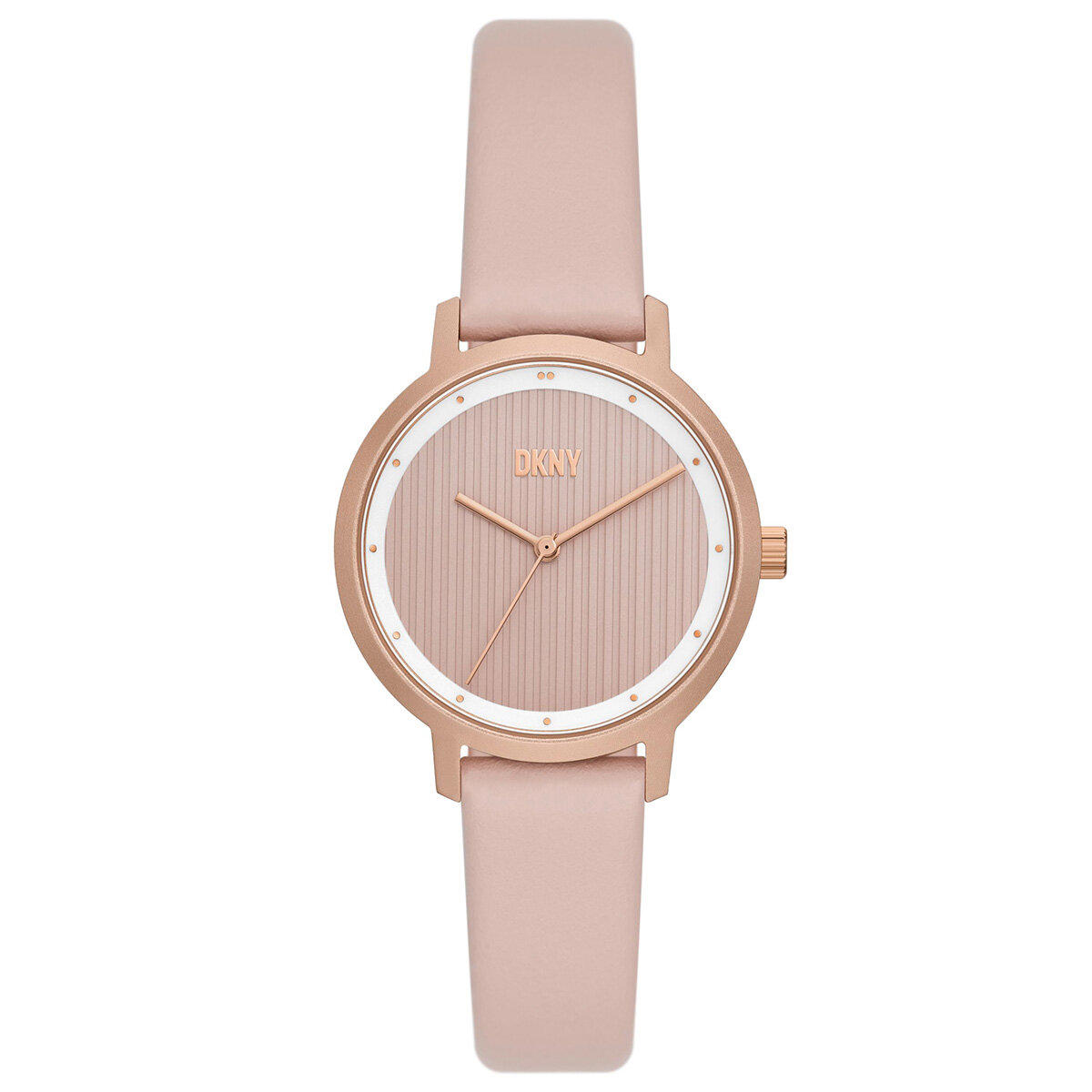 Dkny NY6682 34 mm Pembe Deri Kordon Analog Kadın Kol Saati