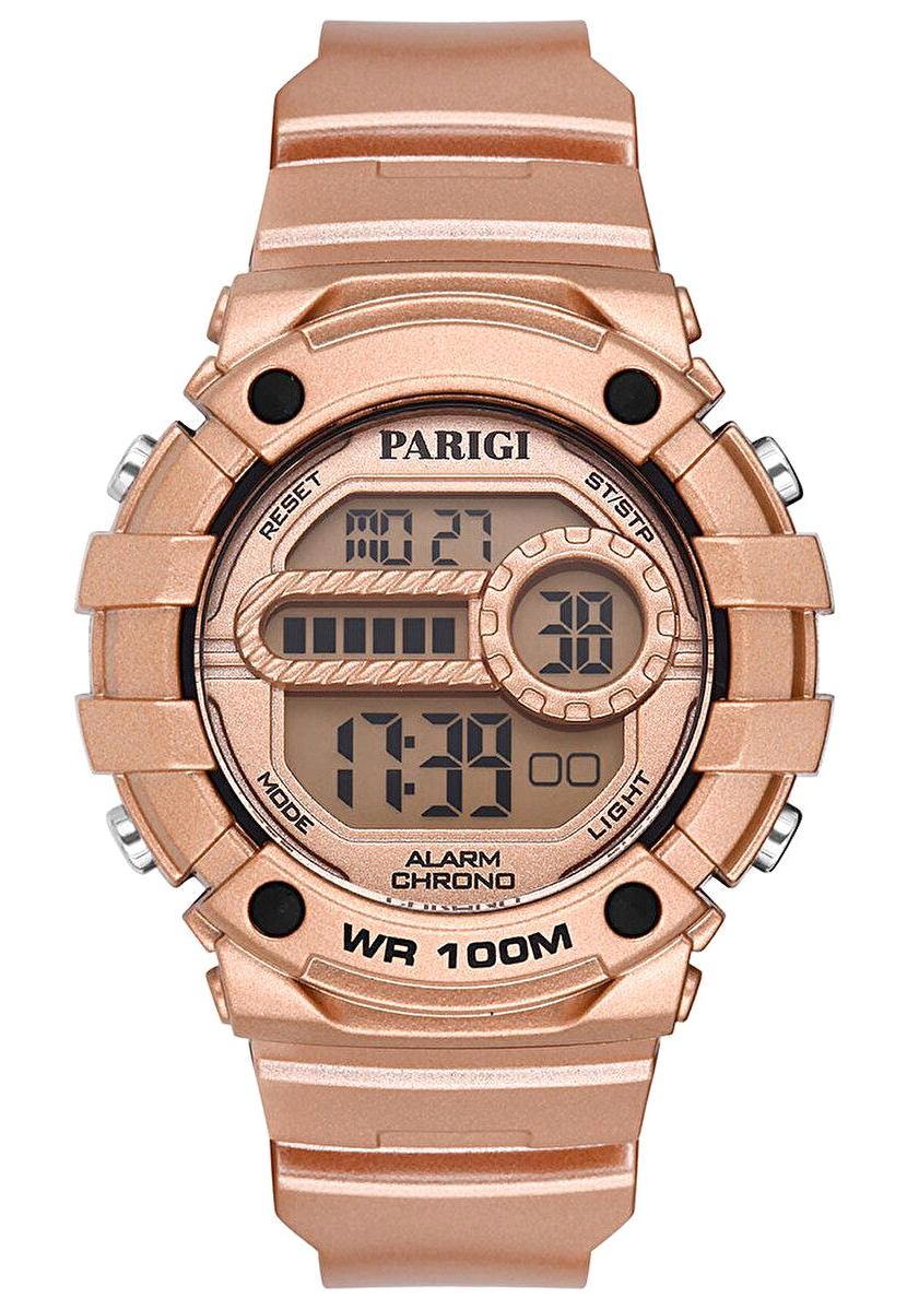 Parigi PRG3003-03 Takvimli 40 mm Rose Gold Silikon Kordon Dijital Kadın Kol Saati