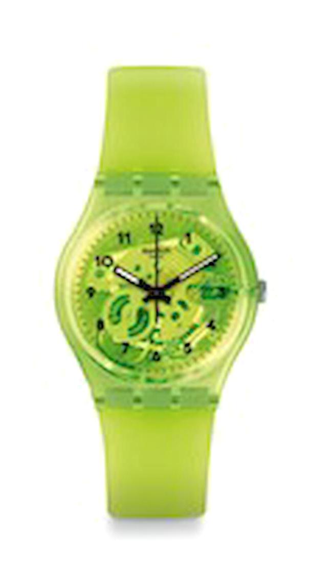 Swatch GG227 Takvimli 34 mm Yeşil Plastik Kordon Analog Kadın Kol Saati