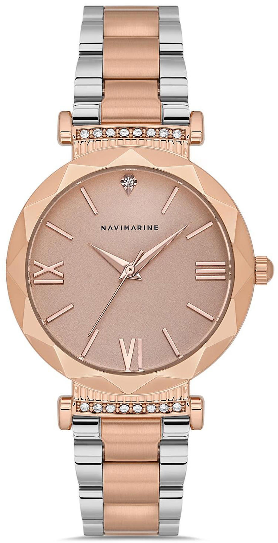 Navimarine NM109-08 34 mm Bronz-Gri Çelik Kordon Analog Kadın Kol Saati