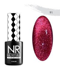 Nail Republic Kedi Gözü 91 Bordo Işıltılı Kalıcı Simli Oje