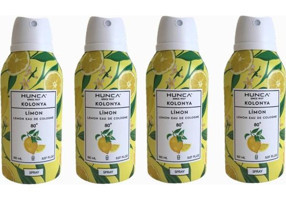 Hunca 80 Derece Limon Sprey Kolonya 4x150 ml