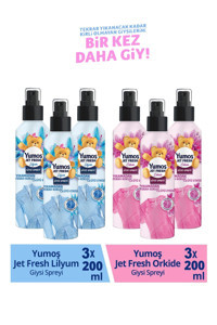 Yumoş Jet Fresh Lilyum-Orkide Sprey Çamaşır Parfümü 6x200 ml