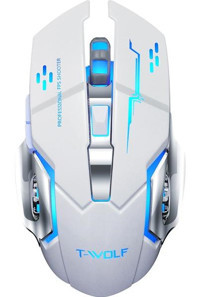 Huahai Q13 RGB Sessiz Ergonomik Makrolu Kablosuz Beyaz Optik Gaming Mouse