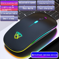 Jingyi Logolu RGB Sessiz Kablosuz Siyah Optik Mouse