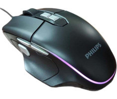 Philips G515 RGB Makrolu Kablolu Siyah Optik Gaming Mouse